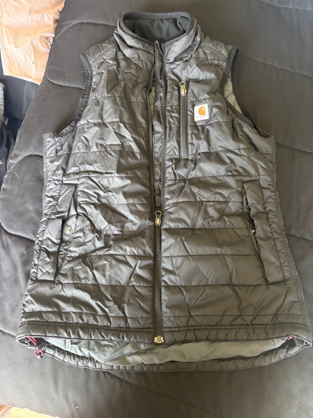 Carhartt Quilted Puffer Vest in Black Rain Defender